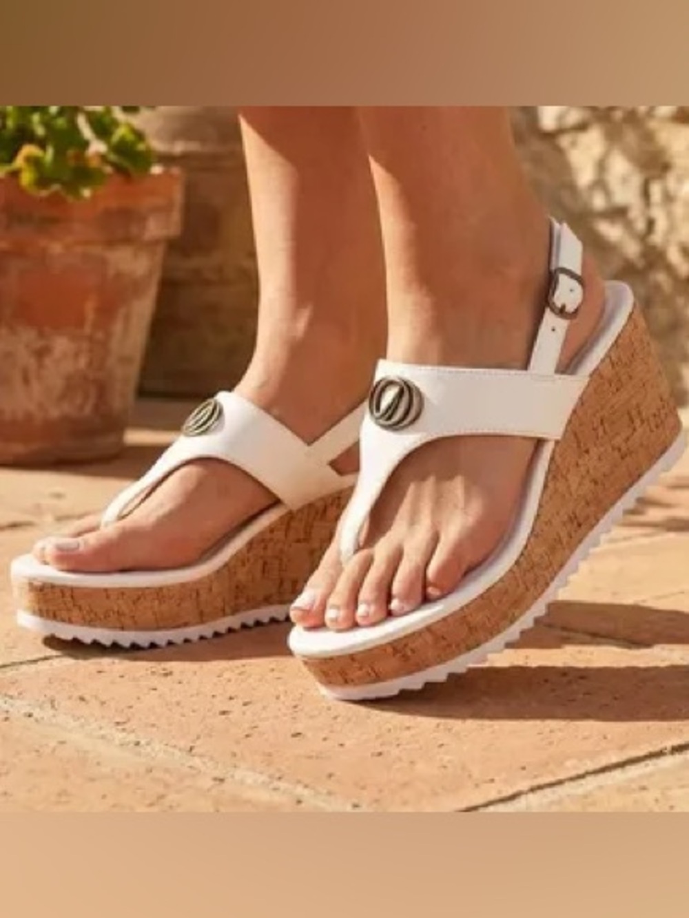 Nautica white platform sandals